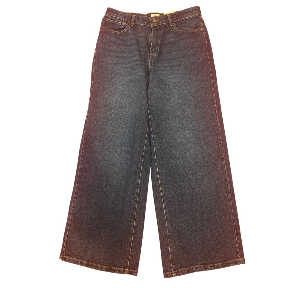 Time and Tru High Rise Wide Leg Jeans Dark Wash Denim Size 12
